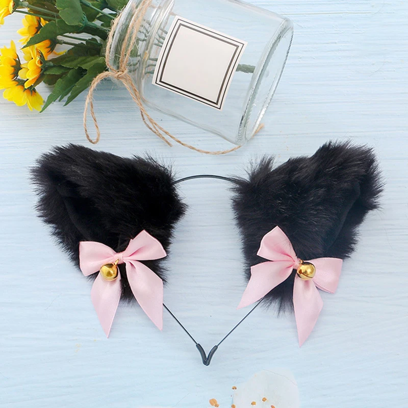 Cat Ear peluche cerchio per capelli lungo gatto pelliccia di volpe peluche cerchio per capelli fascia Anime donne ragazze Cosplay accessori per capelli accessori per feste