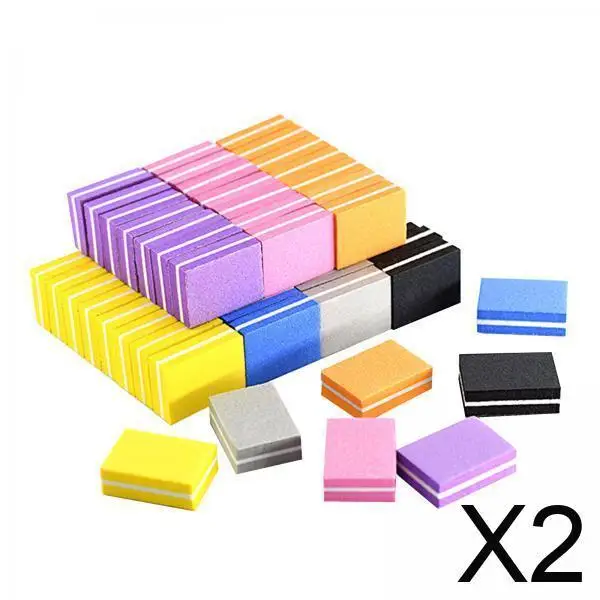 

2x Nail Buffer Blocks Sanding Buffing Polisher File, Set of 100pcs Nail Art