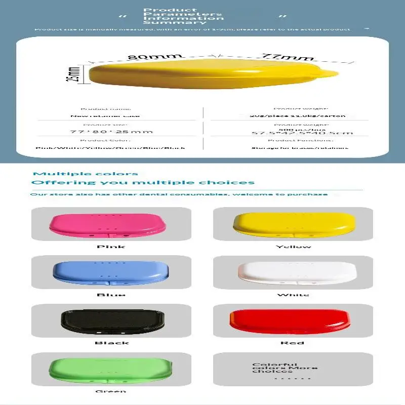 Robustes Kunststoff-Etui für Zahnspangen mit Belüftungsöffnungen, in verschiedenen Farben, ideal für die tägliche Aufbewahrung und den Transport bei Reisen, zur Mundpflege. – Detail 8