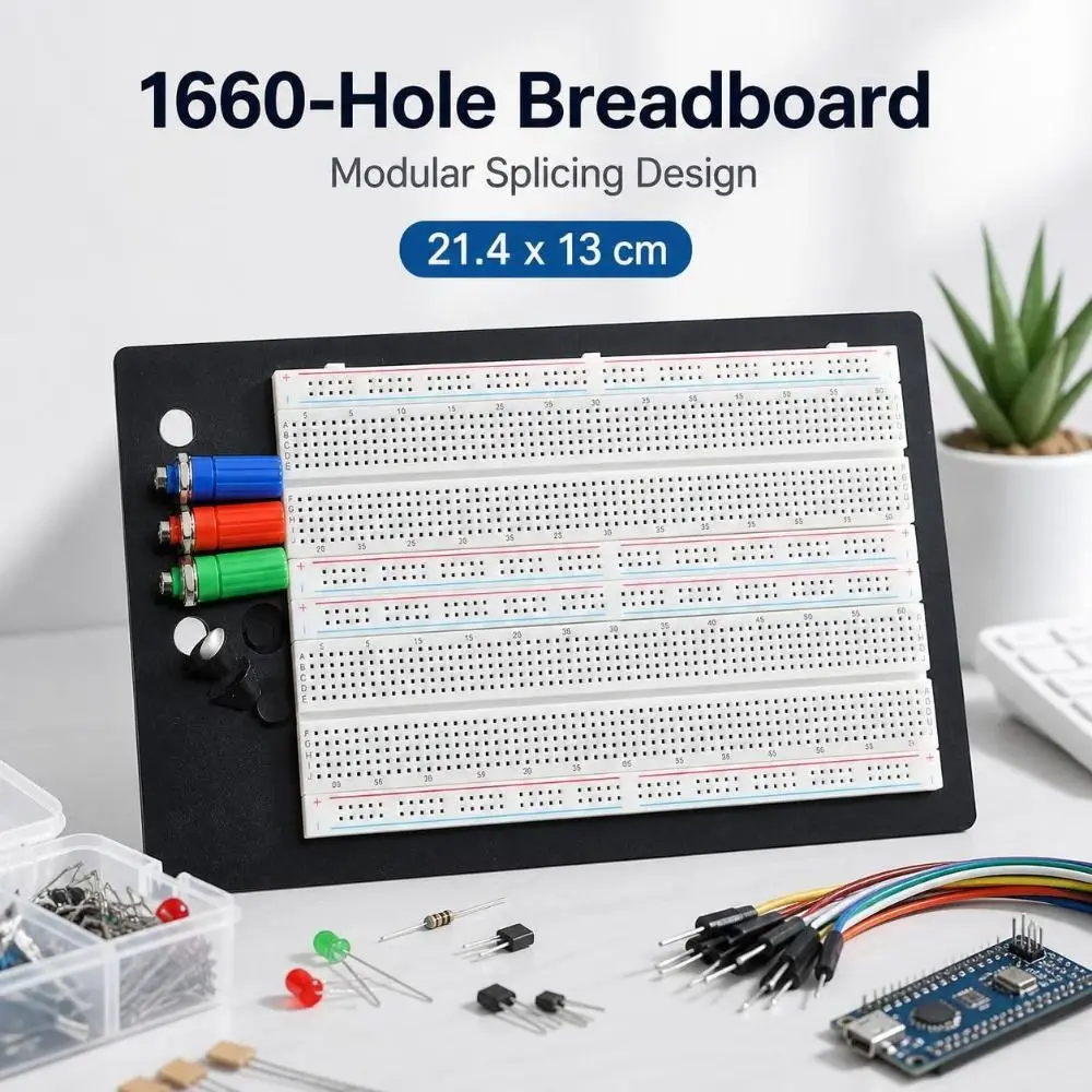 1660pts Solderless Breadboard 4 Bus Strips Reusable Sockets Electronic Circuit Board Multi-purpose Bread Board Kit Electronics