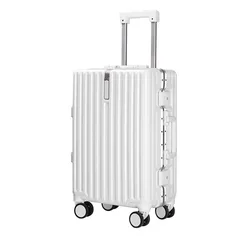 Aluminium Frame Suitcases on Wheels Women High Appearance Level Zipper Luggage Men Boarding Trolley Case Strong and Durable