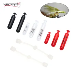 Vampfly 20PCS Weighted Plastic Fly Tying Sound Rattles Saltwater Streamer Fly Fishing Lure Jig Rattle Straps Fishing Skirts Tool