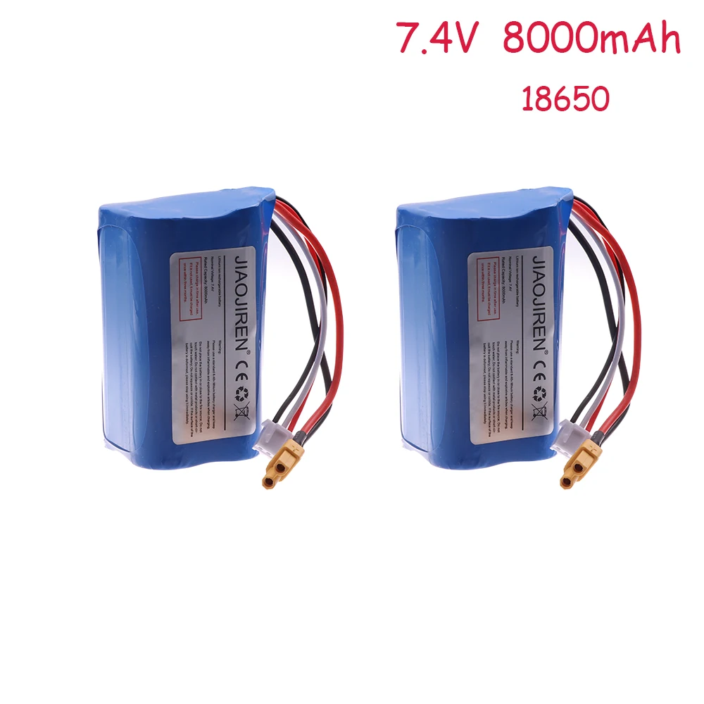 Akumulator litowo-jonowy 7.4V 8000mAh z wtyczką XT30 dla HUINA 1580 1583 550 582 1/14 RC akcesoria do koparka budowlana elektrycznych