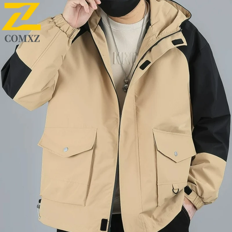 

COMXZ Wear Resistant Chaqueta Waterproof Windproof Outdoor Travel Work Men'S Windbreaker Jacket Autumn Comfortable Hiking Coat