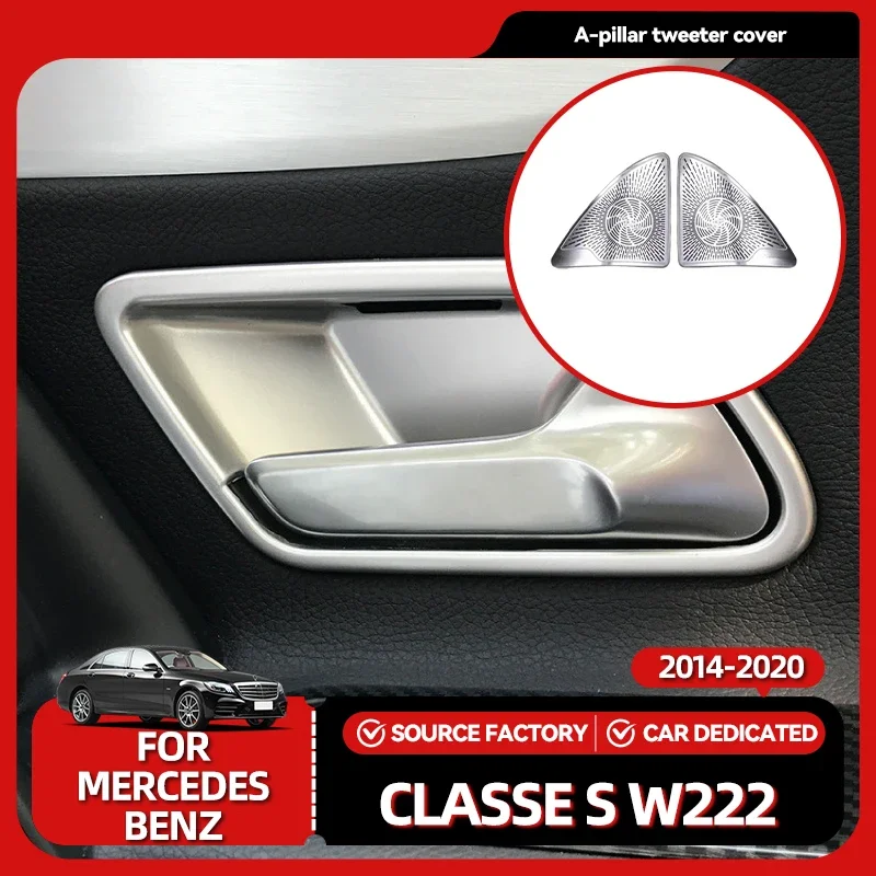 

Стайлинговые молдинги, автомобильный звуковой сигнал, дверной звуковой сигнал, защитный чехол, A-столб, твитер, чехол из нержавеющей стали для Mercedes Benz S Clas