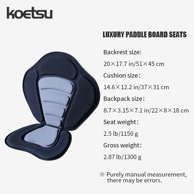 KOETSU SUP Board Accessories Surfboard Paddle Board Seat Inflatable Boat Kayak Canoe Adjustable Eva Backrest cCushion Folding