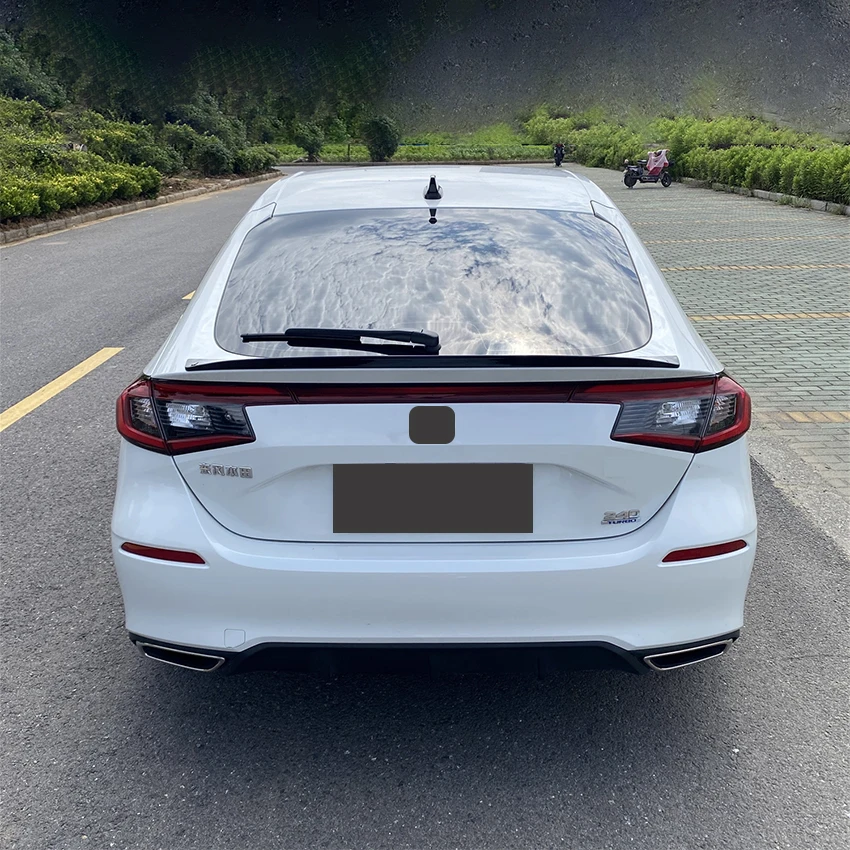 For 11 Generation 2022 2023 2024 Honda Civic Hatchback FL1 FL5 Rear Trunk Lid Spoiler Wings Black Carbon Car Accessories Part