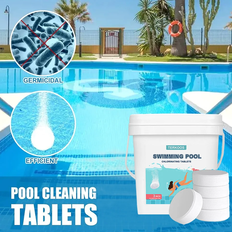 40LB Chlorine Tablets For Swimming Pools, Swimming Pool Water Purifier Dose Tablet Chlorine, Stabilized Chlorine Tablets