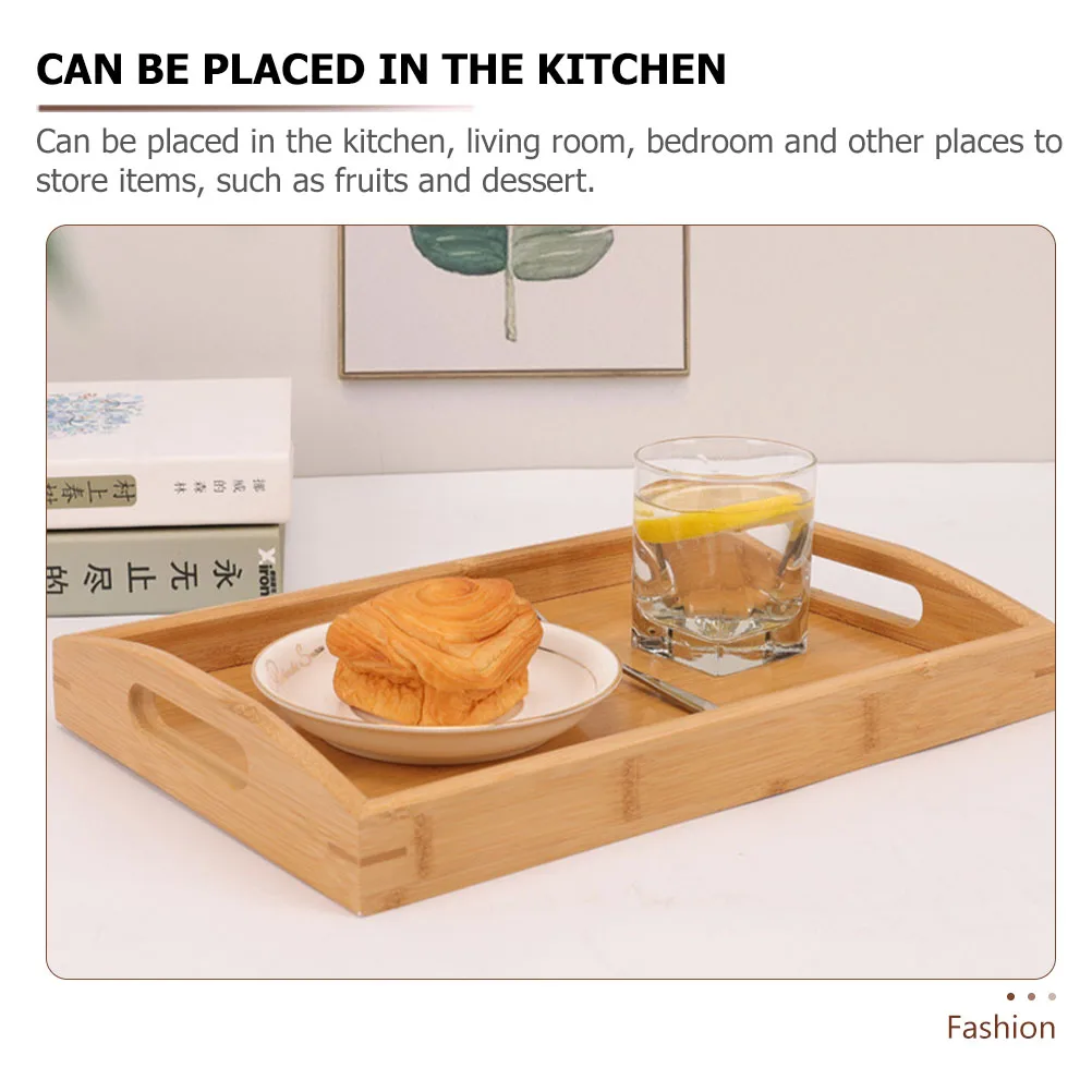 

Bamboo Serving Platters Round H Condiment Tray Dessert Storage Trays Party Coffee Tea Tray Kitchen Living Room Fruit Snack