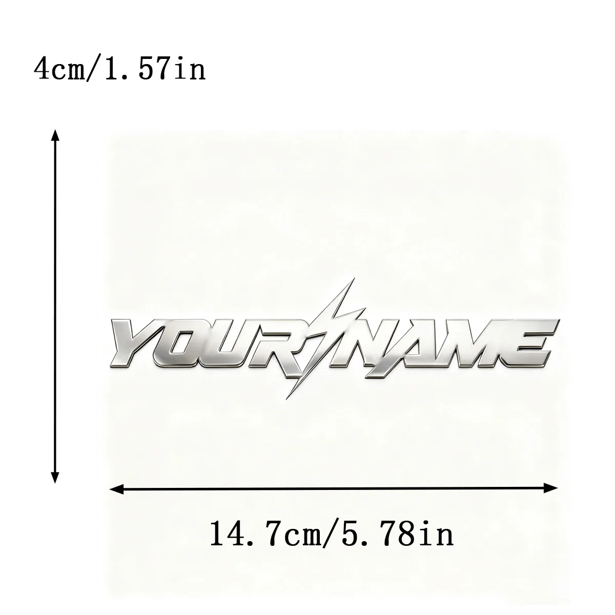 Cool Lightning 3D Metal Stickers, Car Decor, Silver, Customized Art Font Badge Emblem Auto Stickers, Decal Waterproof Accessory image 6