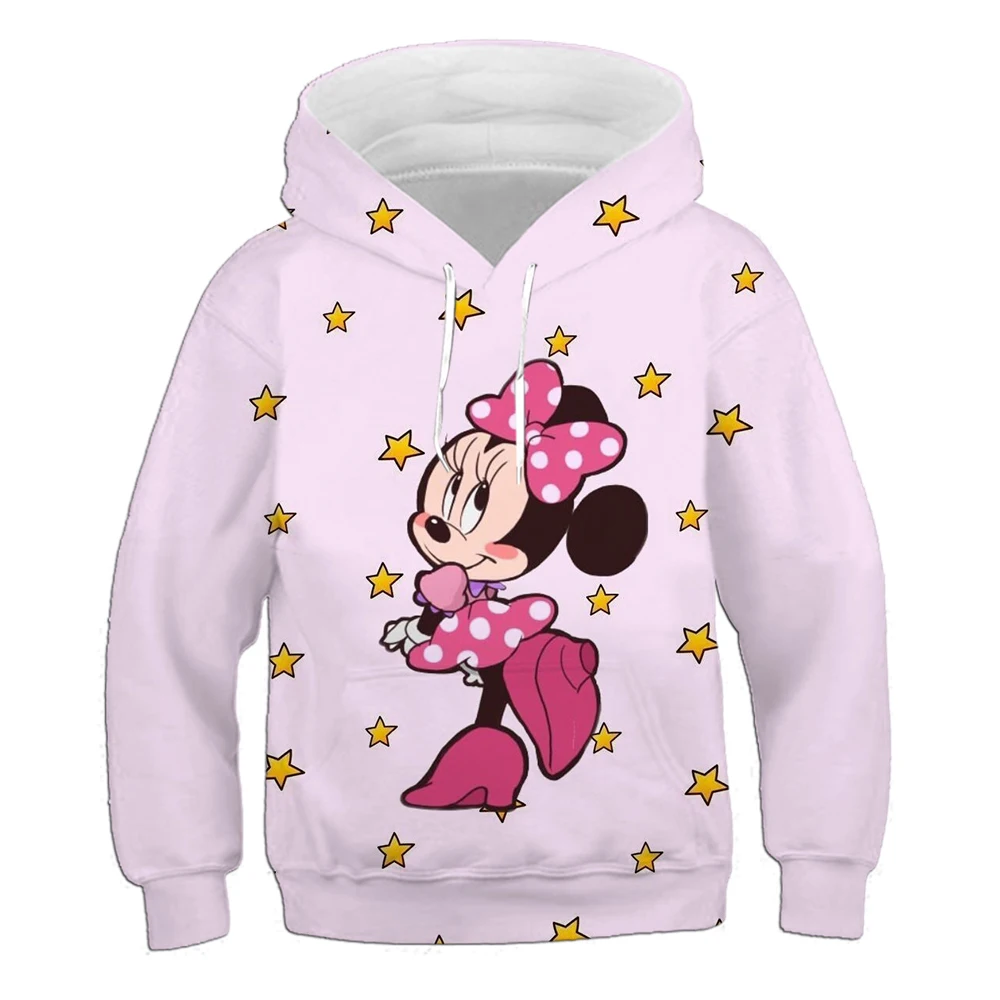 

Autumn and Winter Disney Minnie Print Street Fashion Children's Sweatshirt Children's Outdoor Long Sleeve Loose Pullover
