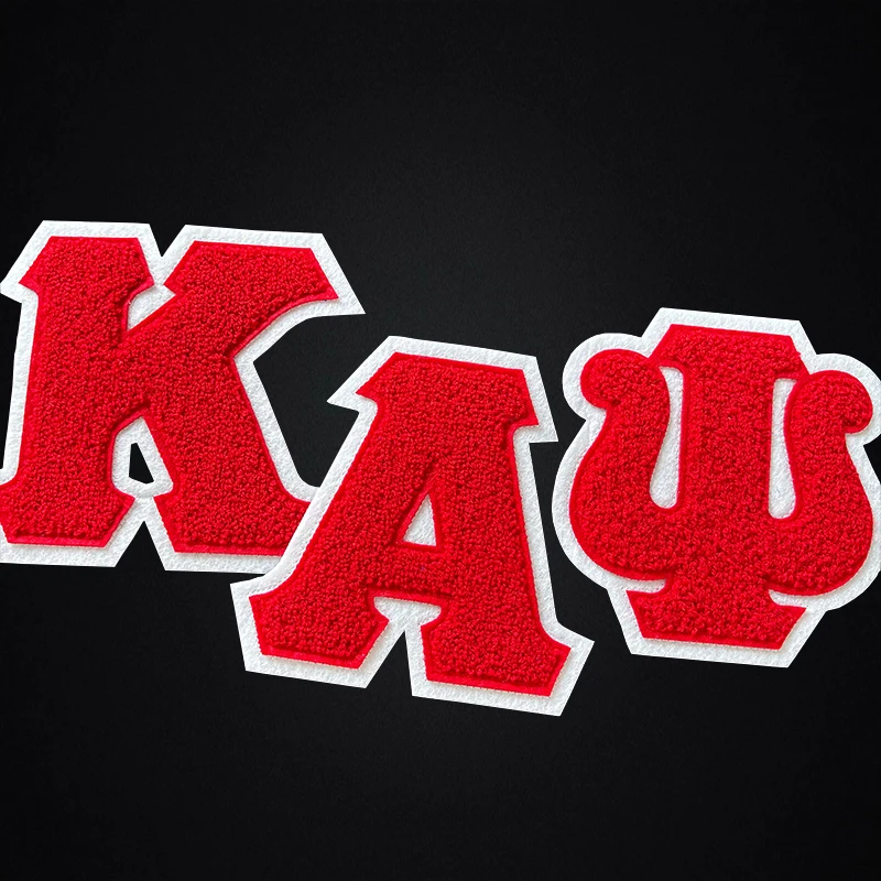 Chenille All Red and White Kappa Shield, Faternity Kappa Alpha Psi, Hot Heat Press, Iron Patch for Hoodies