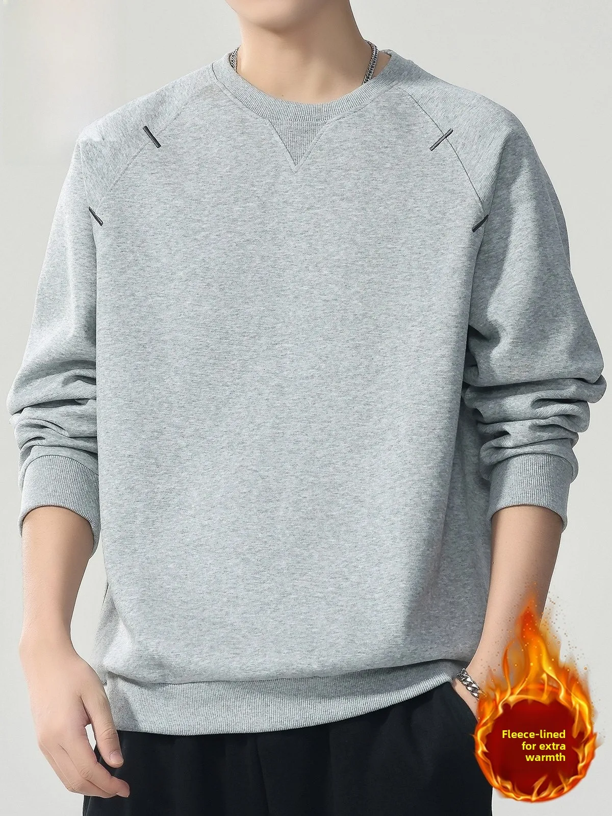 

Men's Sweatirt Spring 2026 Casual round Ne Loose Fit Versatile Comfortable Polyester Cotton Lyocell Fiber Hoodl