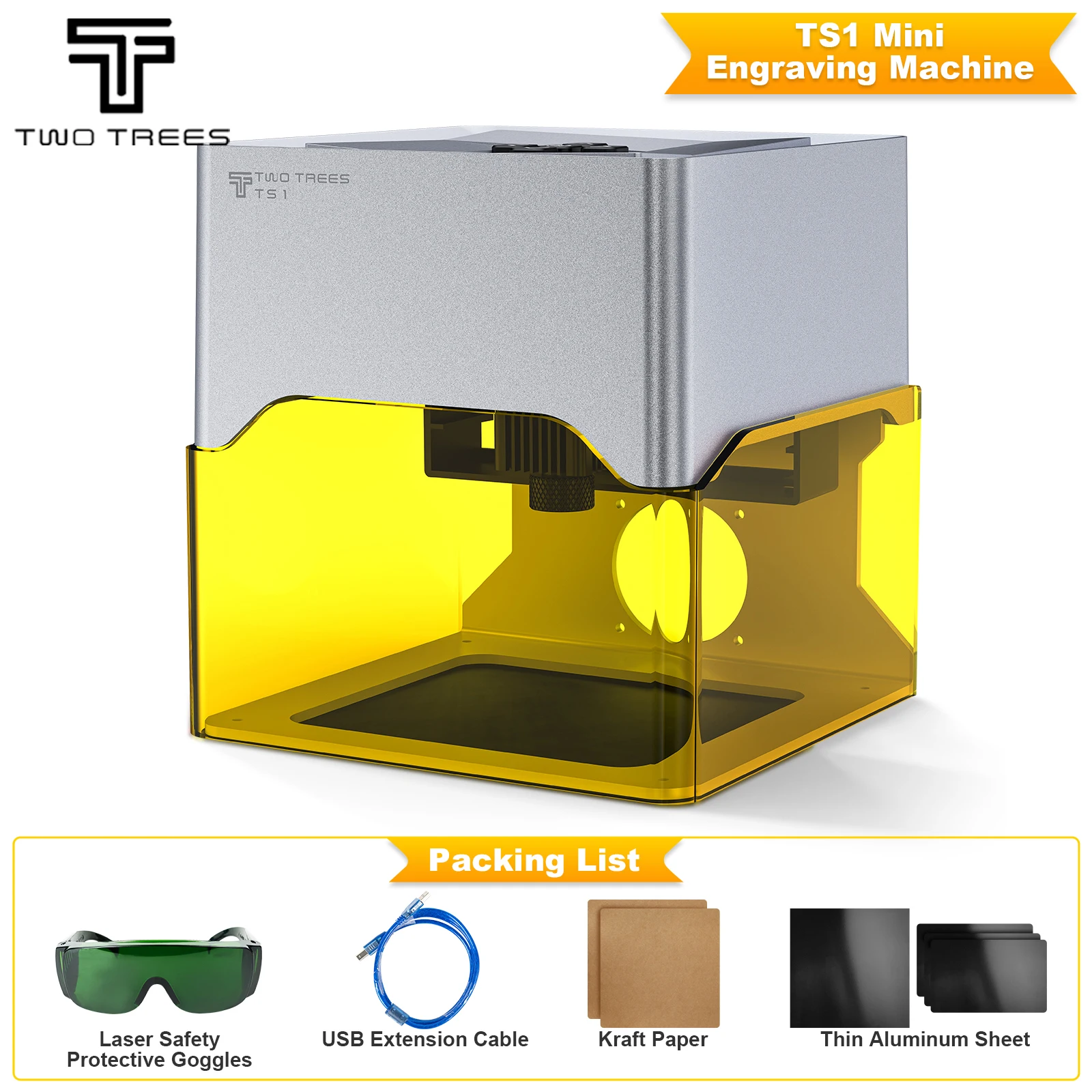 Twotrees TS1 Mini Laser Engraver Machine 80x80mm engraving area desktop laser engraving machine support offline engraving