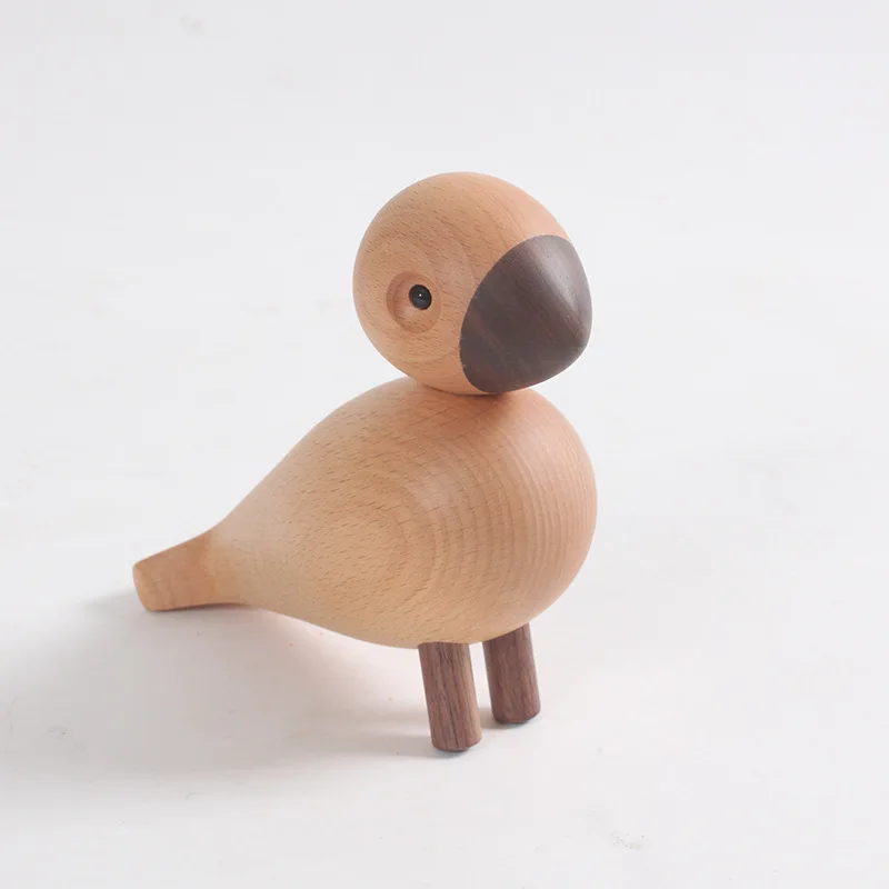 Solid Wood Bird Decoration Wooden Crafts Children Wooden Play High-end Gifts Birthday Gifts Simple Small Ornaments