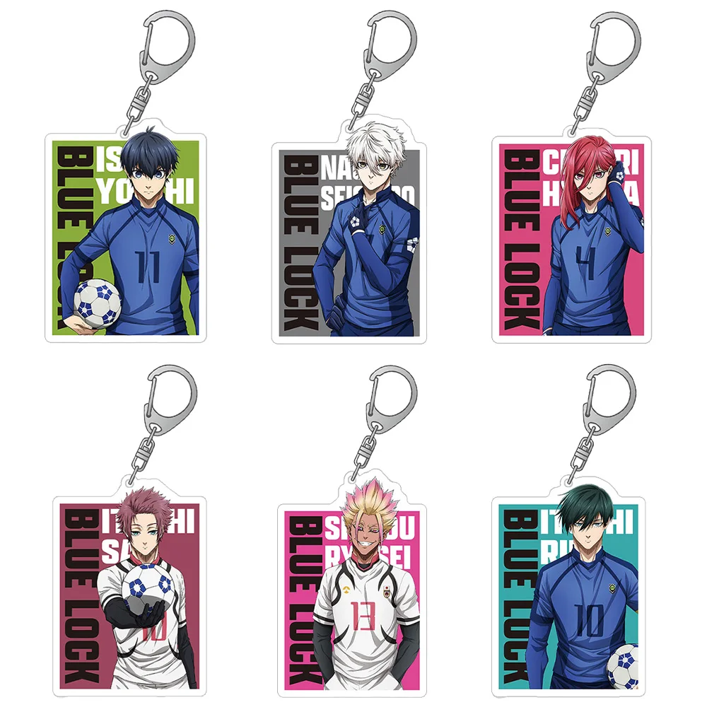 

Blue Lock character poster Tabito Karasu Yoichi Isagi Seishirou Nagi Ryusei Shidou Anime Acrylic keychain Bag pendant Toy gift