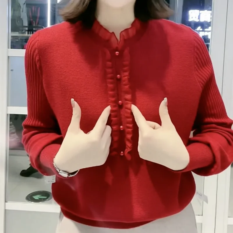

Knitted Sweater Women's Sweater Loose Long Sleeve Fashionable Versatile Bottoming Shirt Top