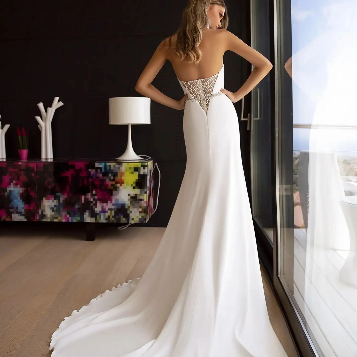 Elegante linha a vestidos de casamento querida renda aplicadores cinto design especial na lateral tribunal vestido plissados feito sob encomenda zíper mais