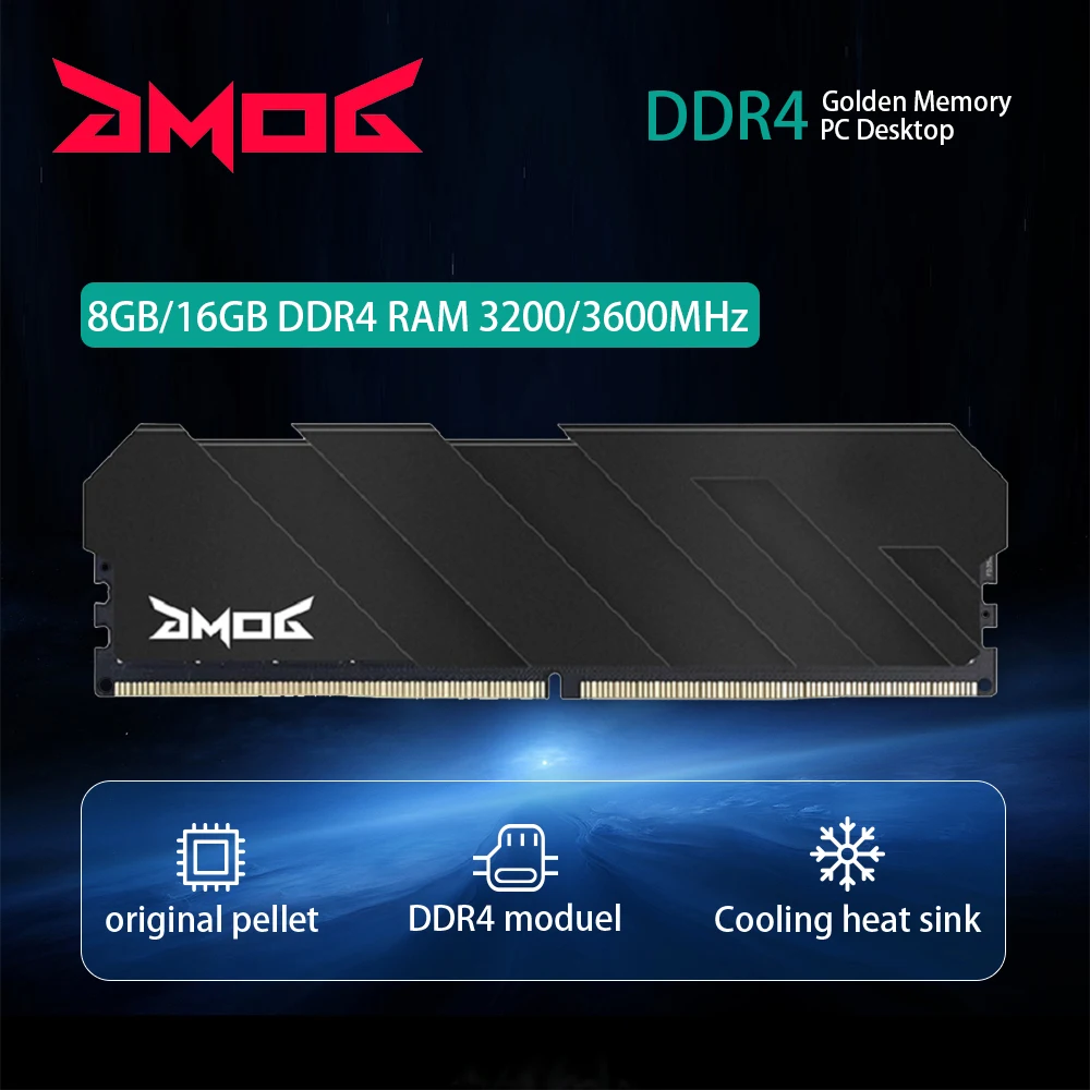 Imagem -04 - Memória Ram Ddr4 Gmog gb 16 gb 3200 Mhz 3600 Mhz Desktop Gaming Ram Memória com Garantia Vitalícia Memória Ram Ddr4 com Dissipador de Calor Xmp