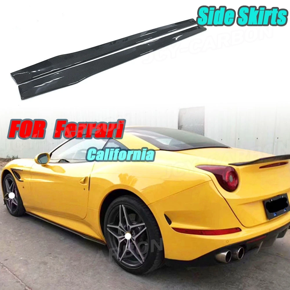 

JCYECF 2pcs Car Kit High Quality Carbon Fiber Side Skirts For Ferrari California Bumper Lip FRP Car Styling