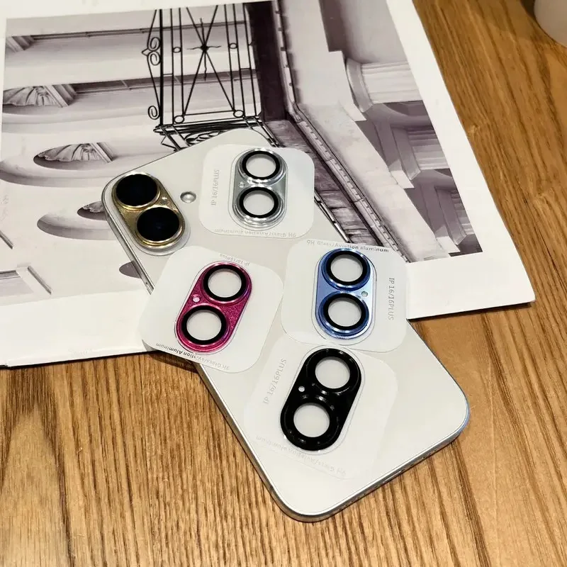 Full Cover Metal Camera Glass For iPhone 16 16Plus 16 Pro Max Coque For iPhone 16 16 Pro Max 16 Plus Camera Protection Glass