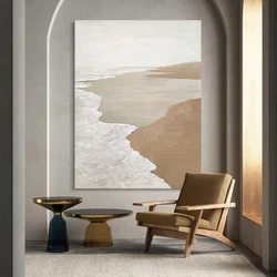 Handmade Seascape Art Picture Modern Living Room Decoration Oil Painting Textured Sea Scenery Art beach Home Wall Hanging Mural