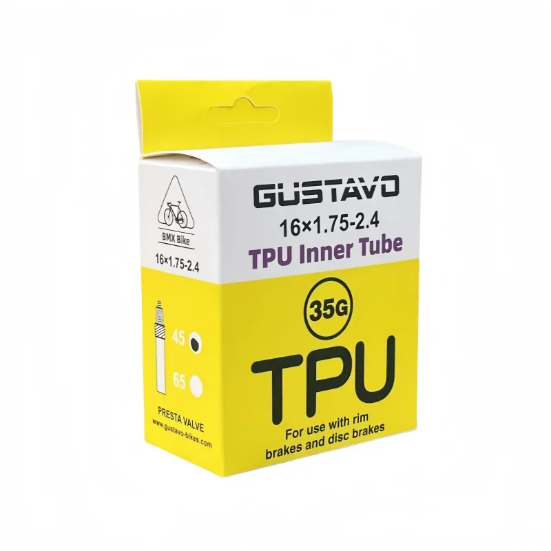 GUSTAVO 16 "305 349 دراجة بولي TPU الأنبوب الداخلي 16x1-3/8 1.1 1.25 1.35 1.5 1.75 1.95 2.125 2.4 الإطارات كاميرا FV 45/65 مللي متر BMX إطار دراجة