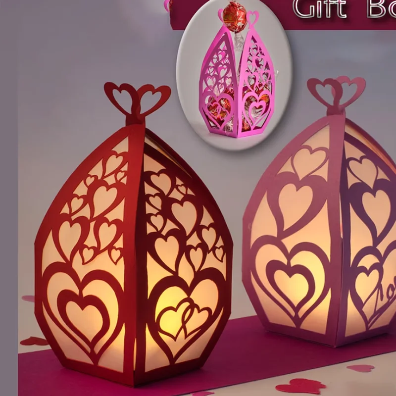 Cutting  Wedding Love Lantern Candy Box Cut Die  Craft Decoration Scrapbook Paper Craft Knife Mould Blade Punch Stencil Die