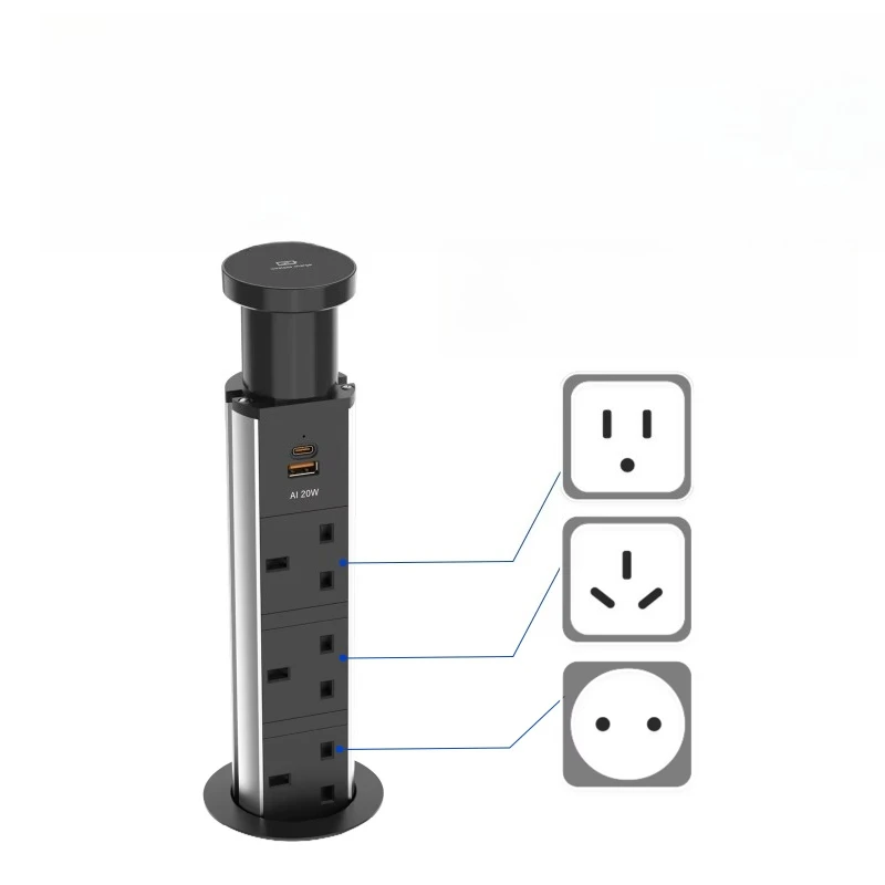 Office Kitchen Hospital Hidden Desktop Pull-out Desk Plug Socket Wireless Charging Universal Plug