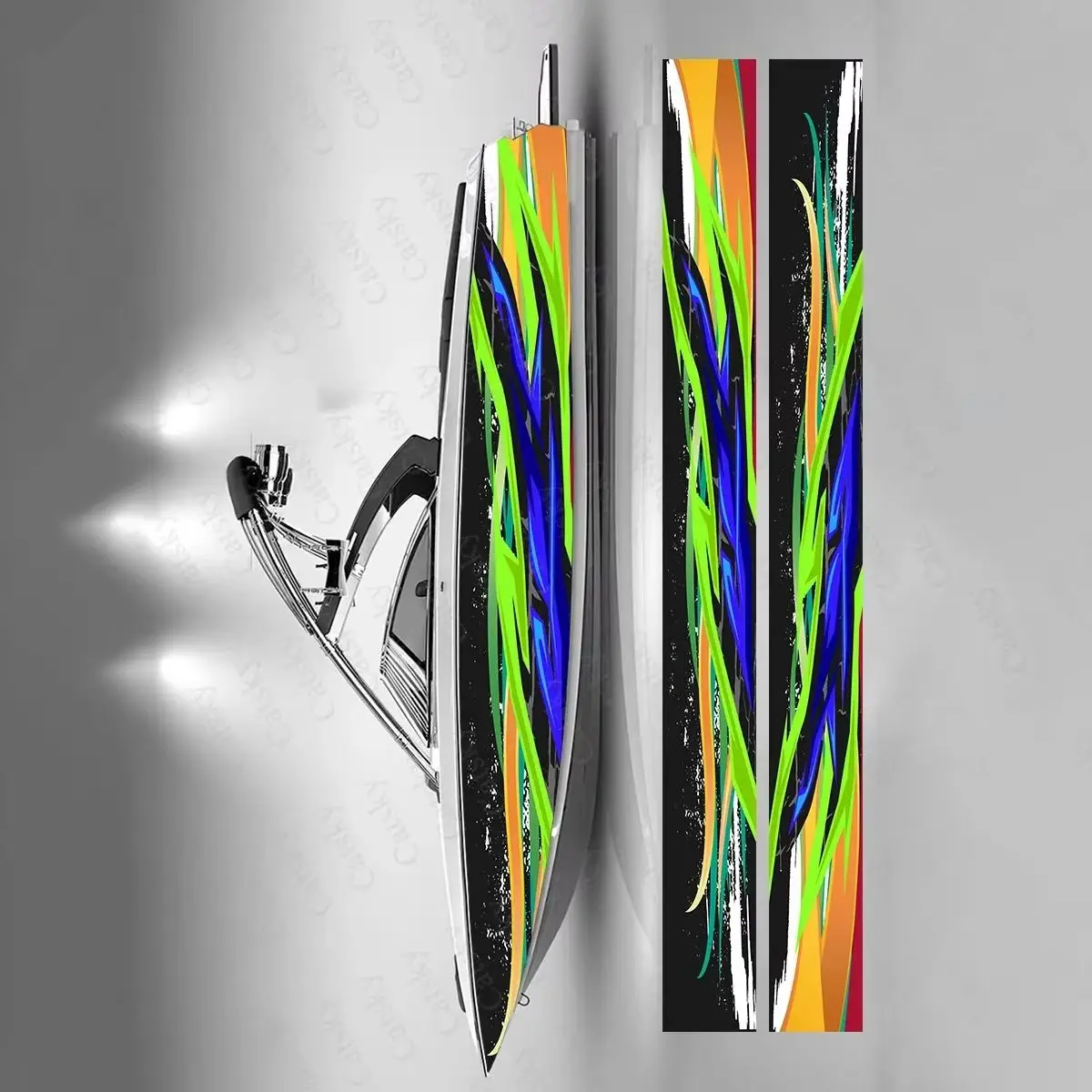 

Yellow Green Blue Colorful Boat Sticker Fashion Custom Fish Boat-Sticker Vinyl Waterproof Boat Wrap Graphic Boat Wrap Decal