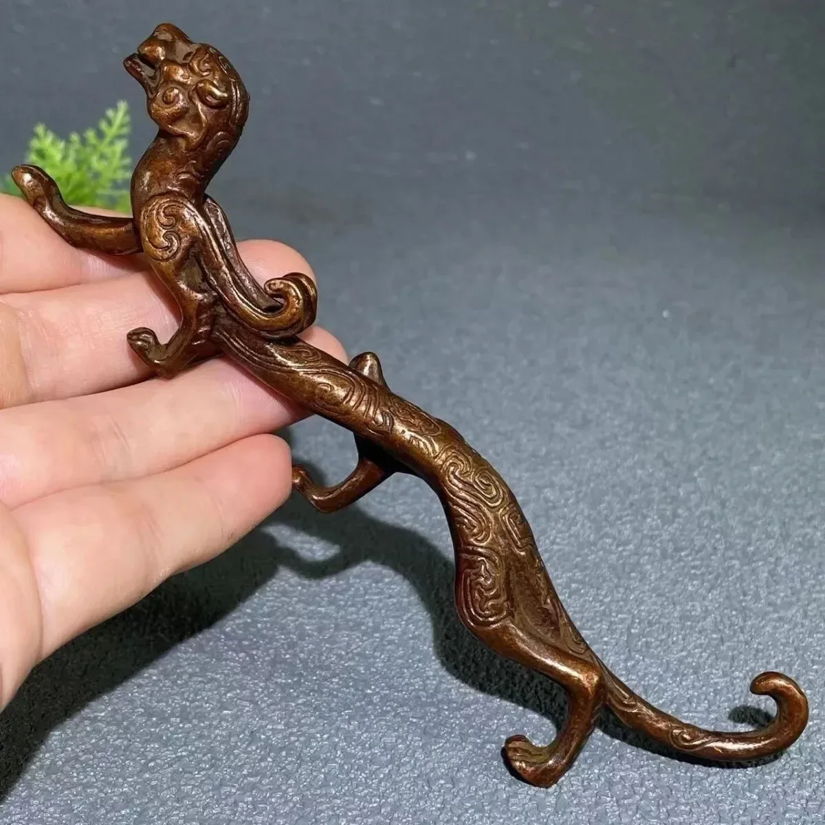 Chinese Vintage Antique Collect Fengshui Statue Tea Pet Penholder Lucky Ornament