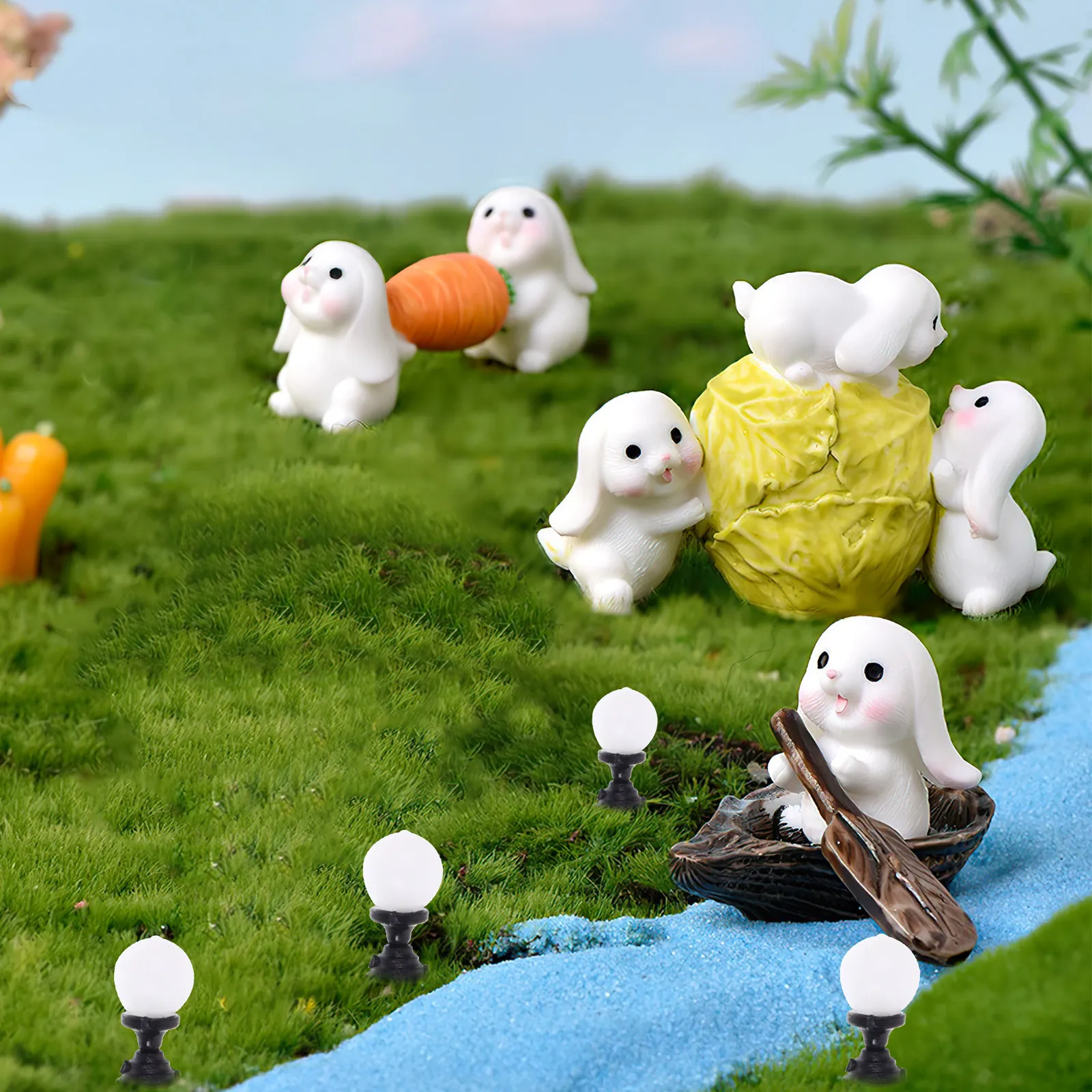 

10Pcs Tiny Pillar Lamp Sand Table Lights Mini Landscape Lights Sand Table DIY Materials Simulation Post Lamp Light Adornment