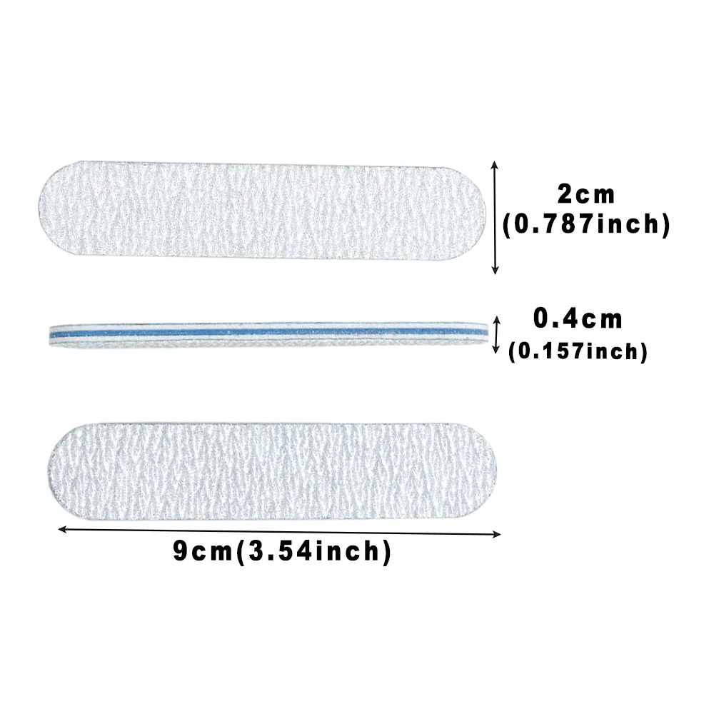 100 pièces Mini limes à ongles pour manucure 3.54 pouces de longueur droite ponçage fichier tampon ongles styliste fournitures ongles accessoires outils