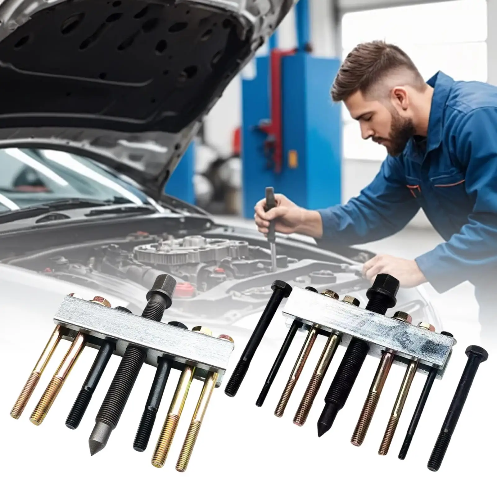

car Crank Pulley Removal Tool Adjustable Non-Slip Crankshaft Damper Puller For Automotive Truck SUV, AC Pump Shaft Brake Bearing