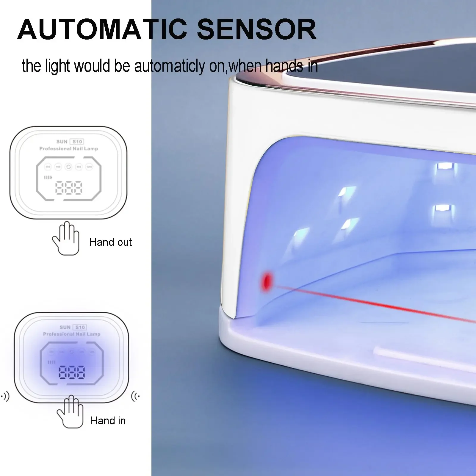 Rechargeable UV LED Nail Lamp 108W Professional Cordless Nail Dryer for Curing Varnish Nail Gel Quick-Drying Lamp for Manicure