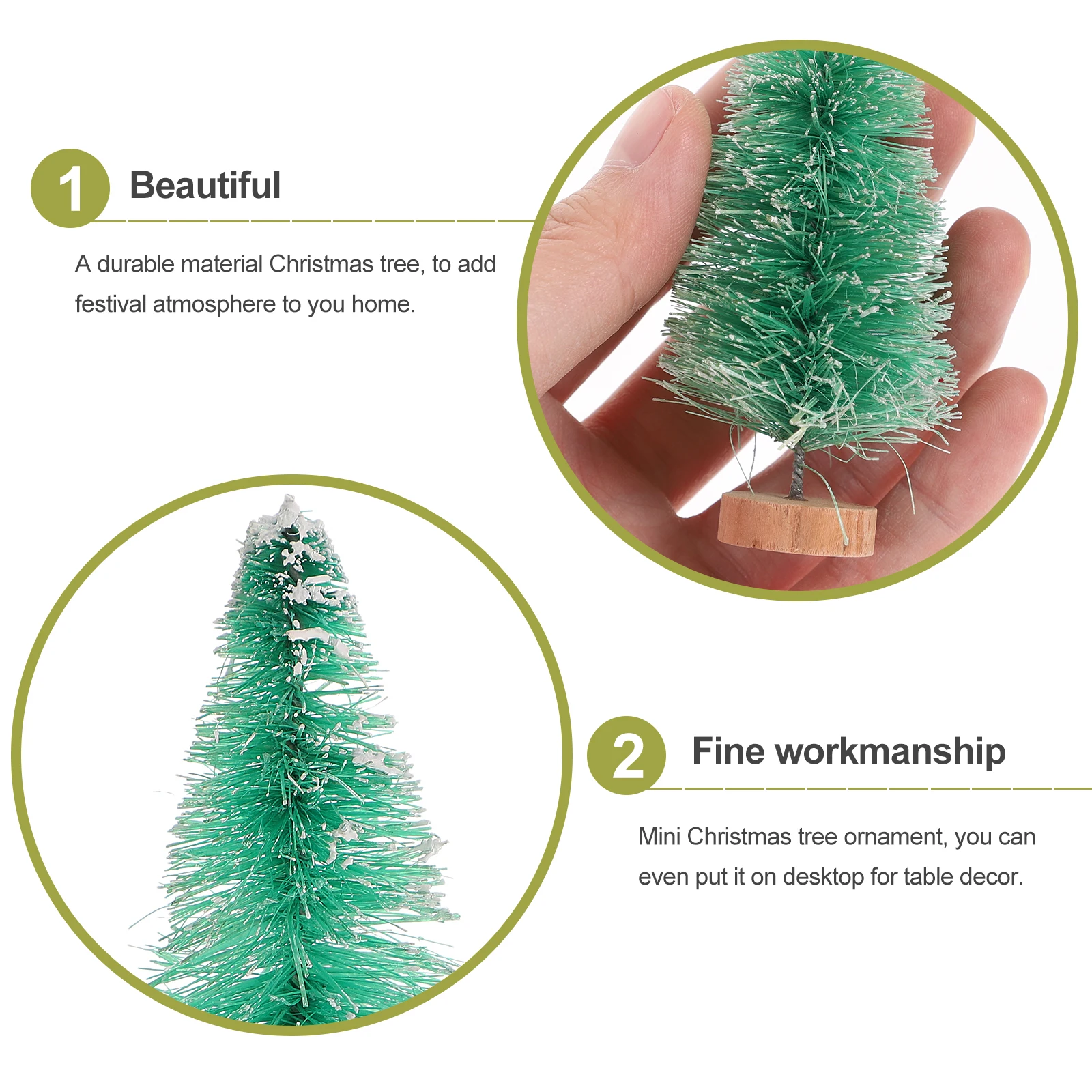 

12 Pcs Mini Christmas Tree Eco Friendly Bright Color Non Fading Reusable Small Decoration Home Party Desktop nament Christmas