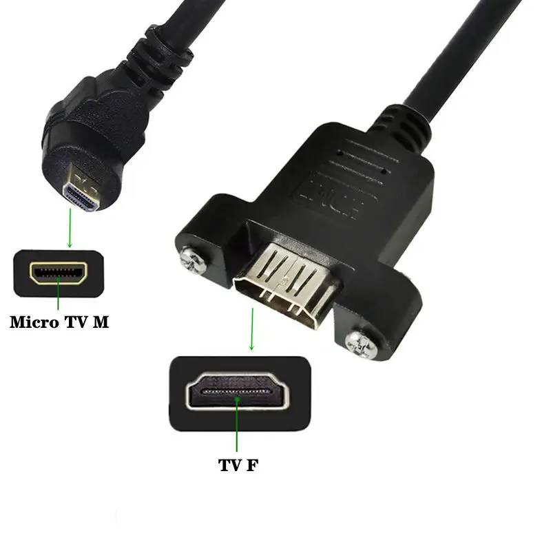 Micro Hdmi Compatible Cable Version 2.0 4K HDMI Compatible Motherboard Chassis Fixed Ear To D-Type High-Definition Cable