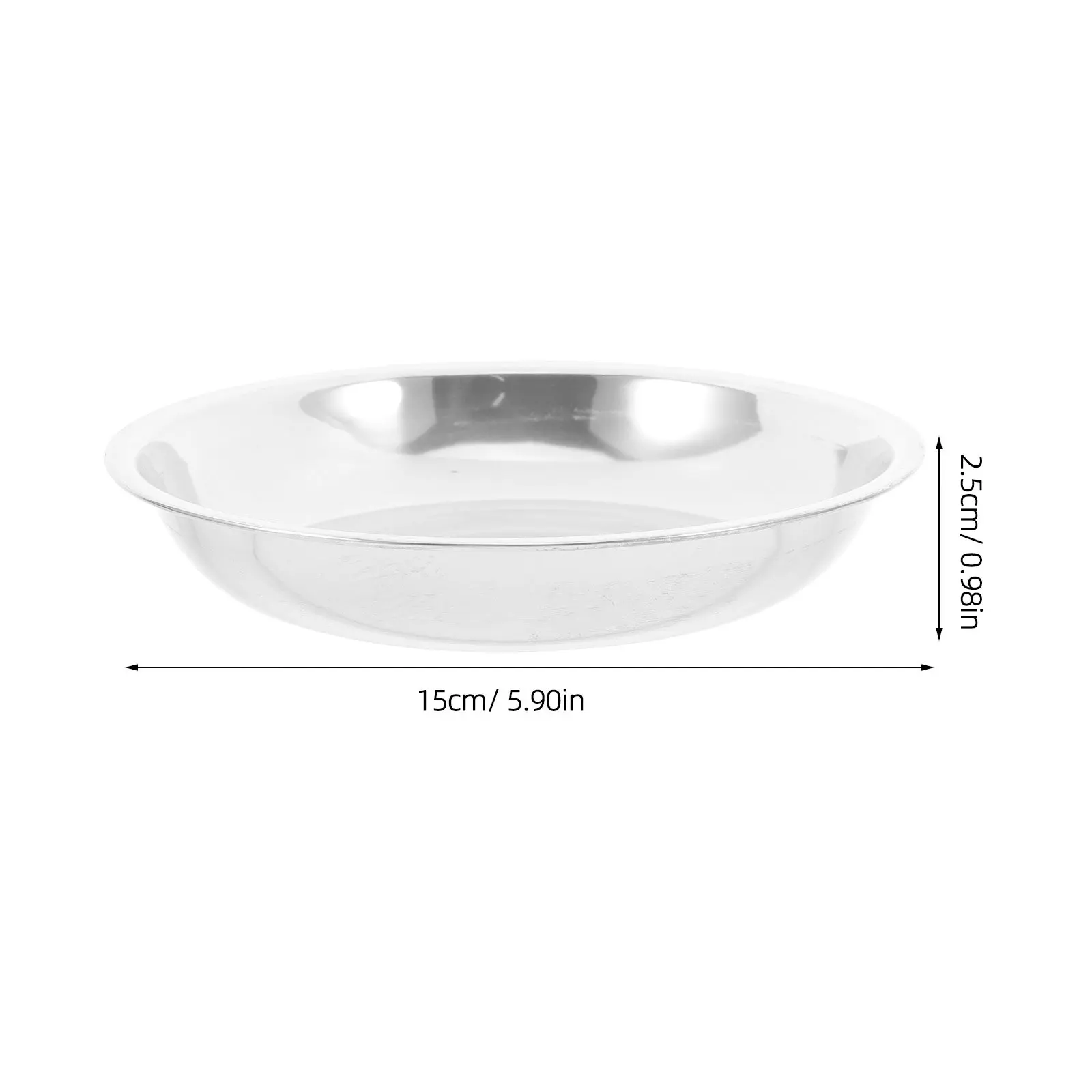 6Pcs Stainless Steel Bbq Plates Round Design Food Serving Plates Fruit Snack Dessert Picnic Party Stainless Steel Plate