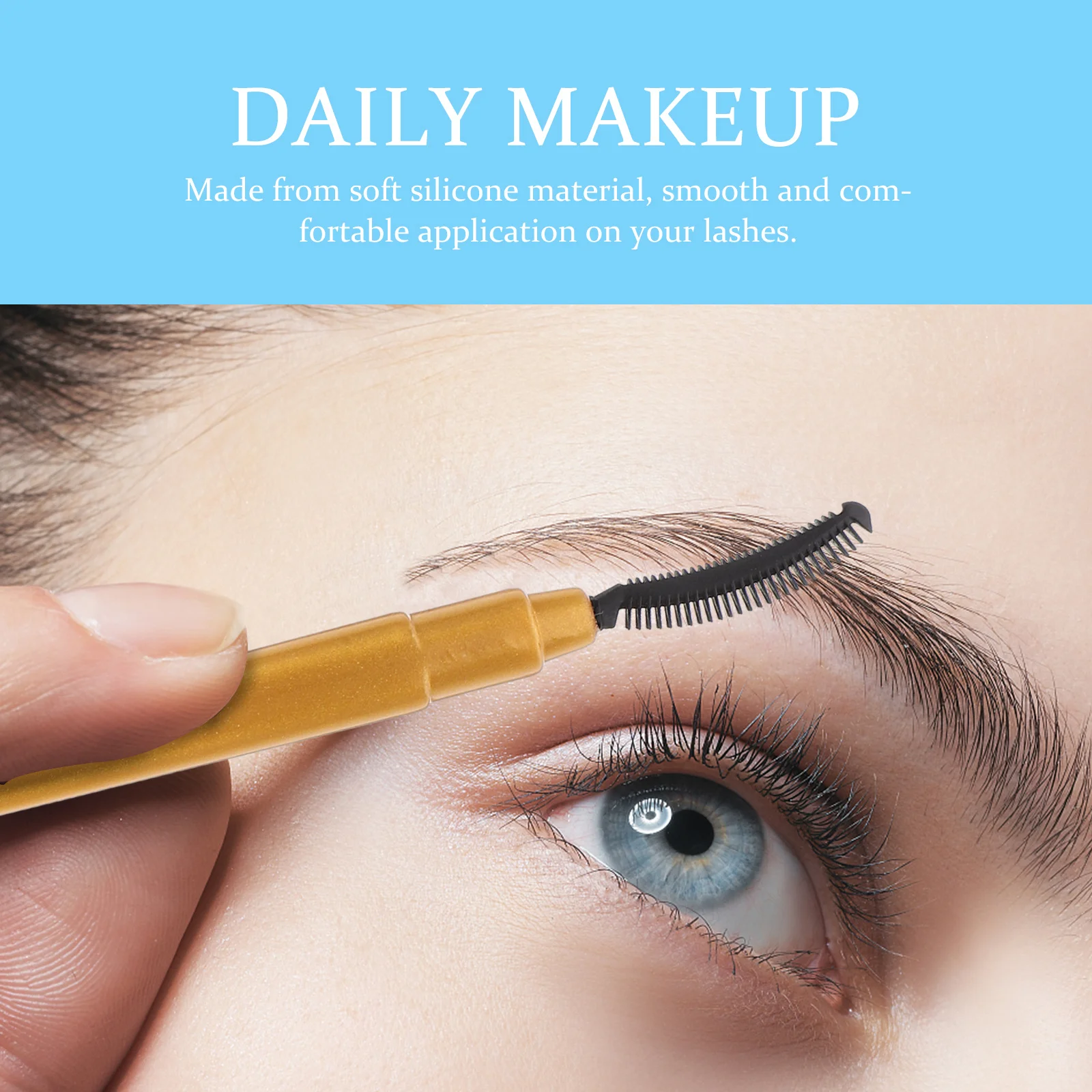 6Pcs Eyelash Brush Mascara Applicator Lash Comb Soft Silicone Travel Makeup Accessory Eyelash Brush Mascara Wands