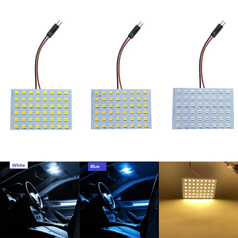 T10 W5W BA9S C5W Car Panel Light Interior Reading Lamp 36SMD 48SMD Super Bright 2835 LED Roof Bulb Base Festoon BA9S White Blue