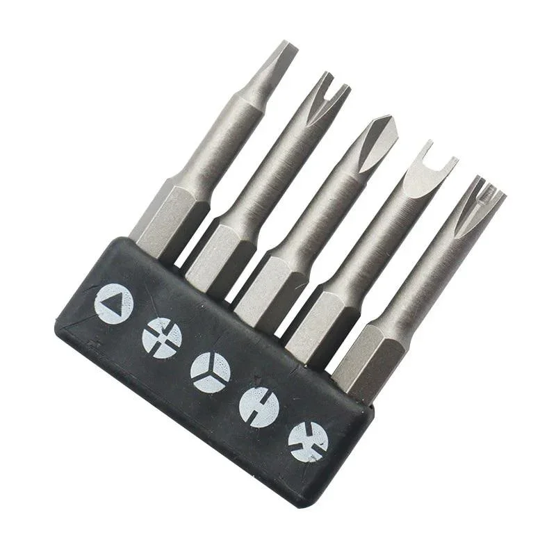 5Pcs U Y Triangle Inner Cross Three Points Bit Tool Special Shaped Screwdriver Set 50mm
