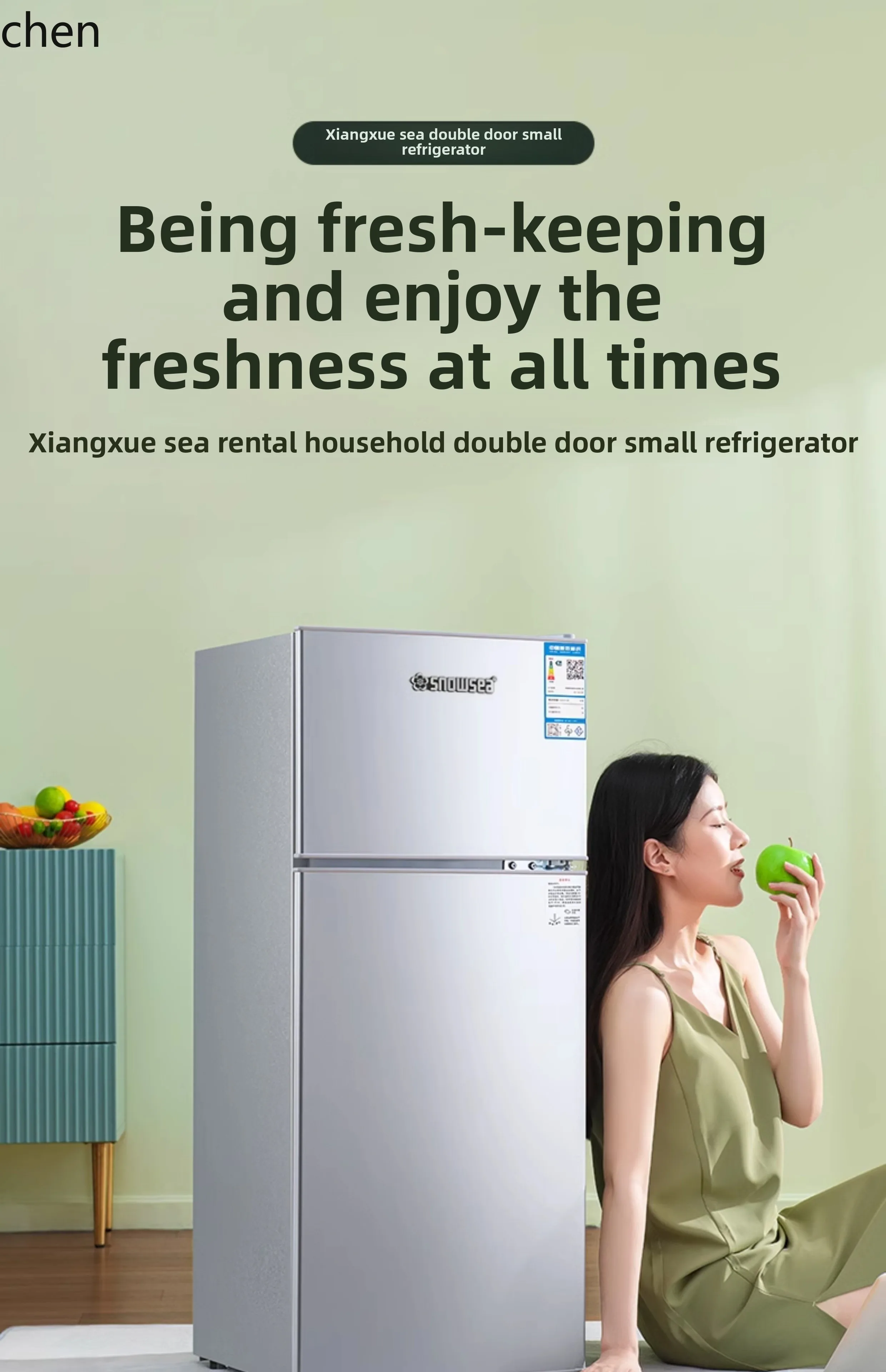 ZML refrigerator small household double door single dormitory mini first-class energy efficiency and power saving