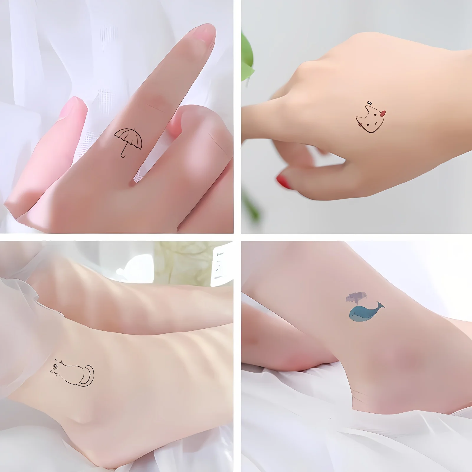 30pcs kawaii Temporary Tattoos Tiny Colorful Heart Candy Umbrella Waterproof Tattoos Stickers for Kids Wrist Finger Face Ankle