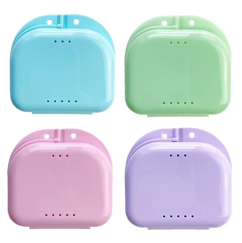Hot Sale Tooth Retainer Small Hole Tooth Box Braces Container Mouthguard Guard Denture Storage Case Clean Organizer Case