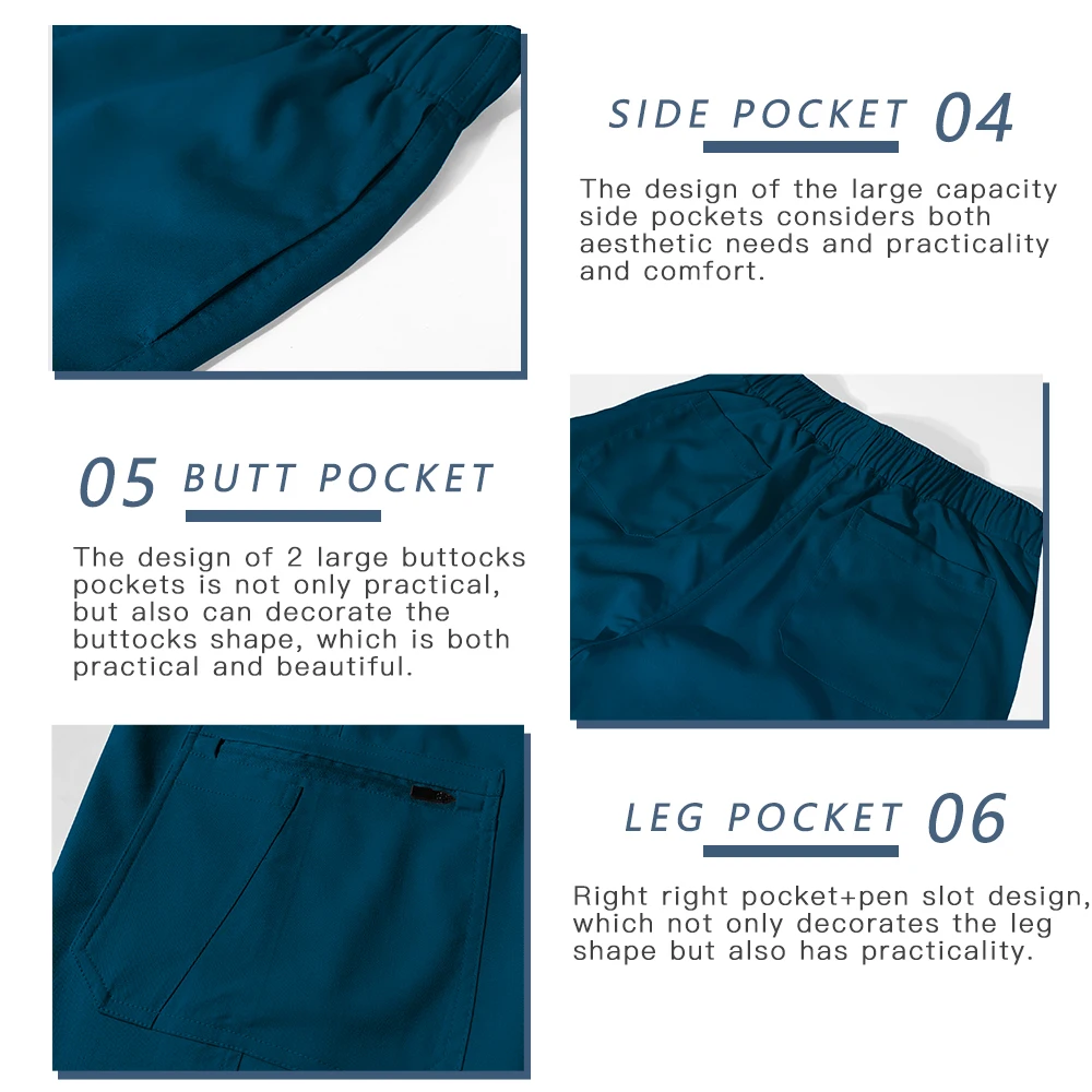 Doctor Nurse Nursing Workwear Medical Surgical Uniforms Woman Dentistry Clinical Scrubs Set Beauty Lab Pocket Top Pants Spa Suit