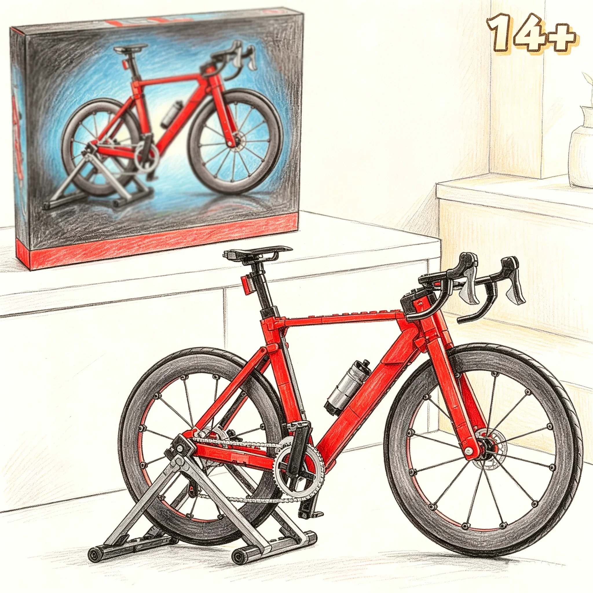 2026 NOUVEAU 1015 pièces Blocs de construction de vélo de route créatif, modèles assemblés, décoration de bureau, cadeaux d'anniversaire pour adultes