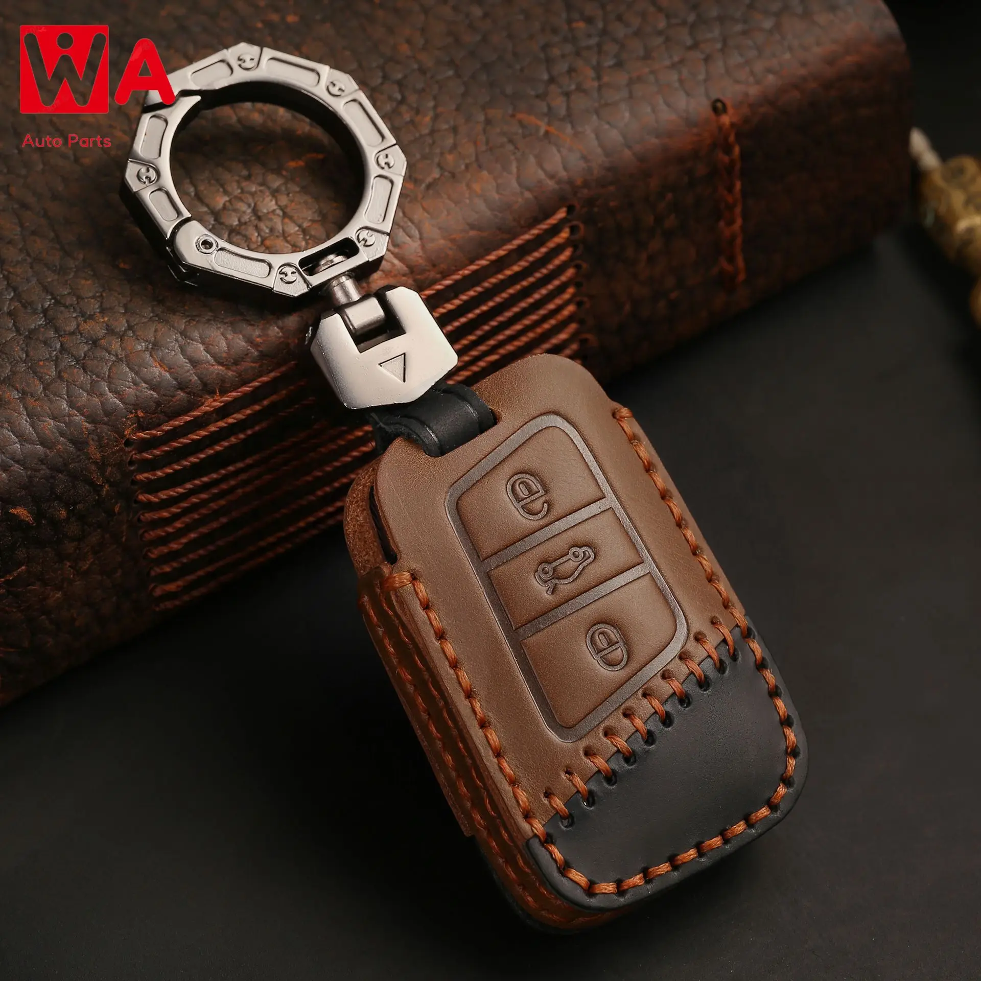 

Genuine Leather Car Key Cover For VW Volkswagen Passat B8 Magotan For Skoda Kodiaq Superb A7 Keyring Shell Fob Case Holder