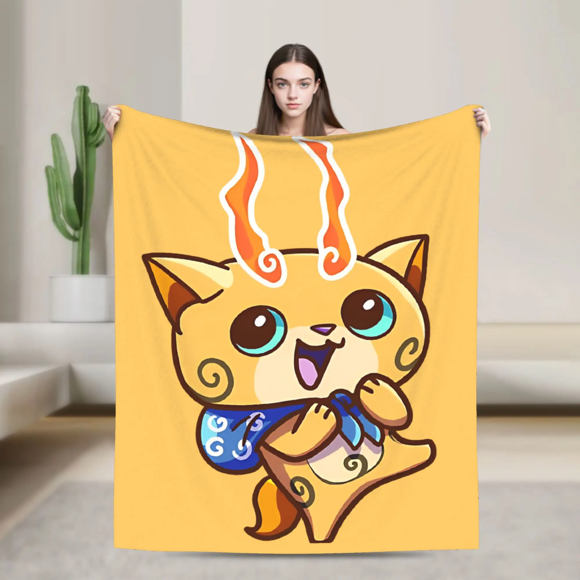 Yokai Watch Game Blanket Tomnyan Fleece Funny Warm Throw Blankets for Bedspread Spring Autumn
