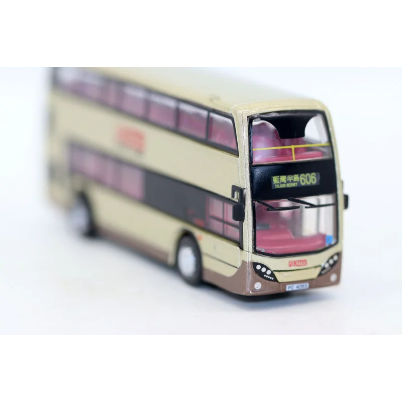 Diecast escala 1:64 Tiny 18 Kowloon Hong Kong KMB ADL de dos pisos Blue Bay Península aleación autobús modelo coleccionable juguete para regalo