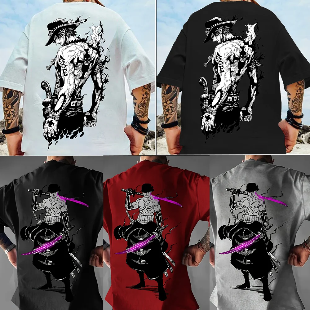 Comfortable Anime Tee, Elastic Crew Neck T-shirt, Soft and Versatile T-shirt Perfect for Sport and Casual Outfits.